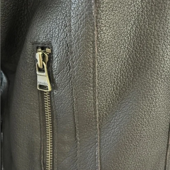 Calvin Klein Leather Moto Jacket Small - Picture 12 of 12
